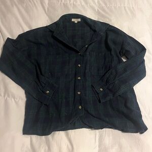 pacsun la hearts flannel green and navy blue small